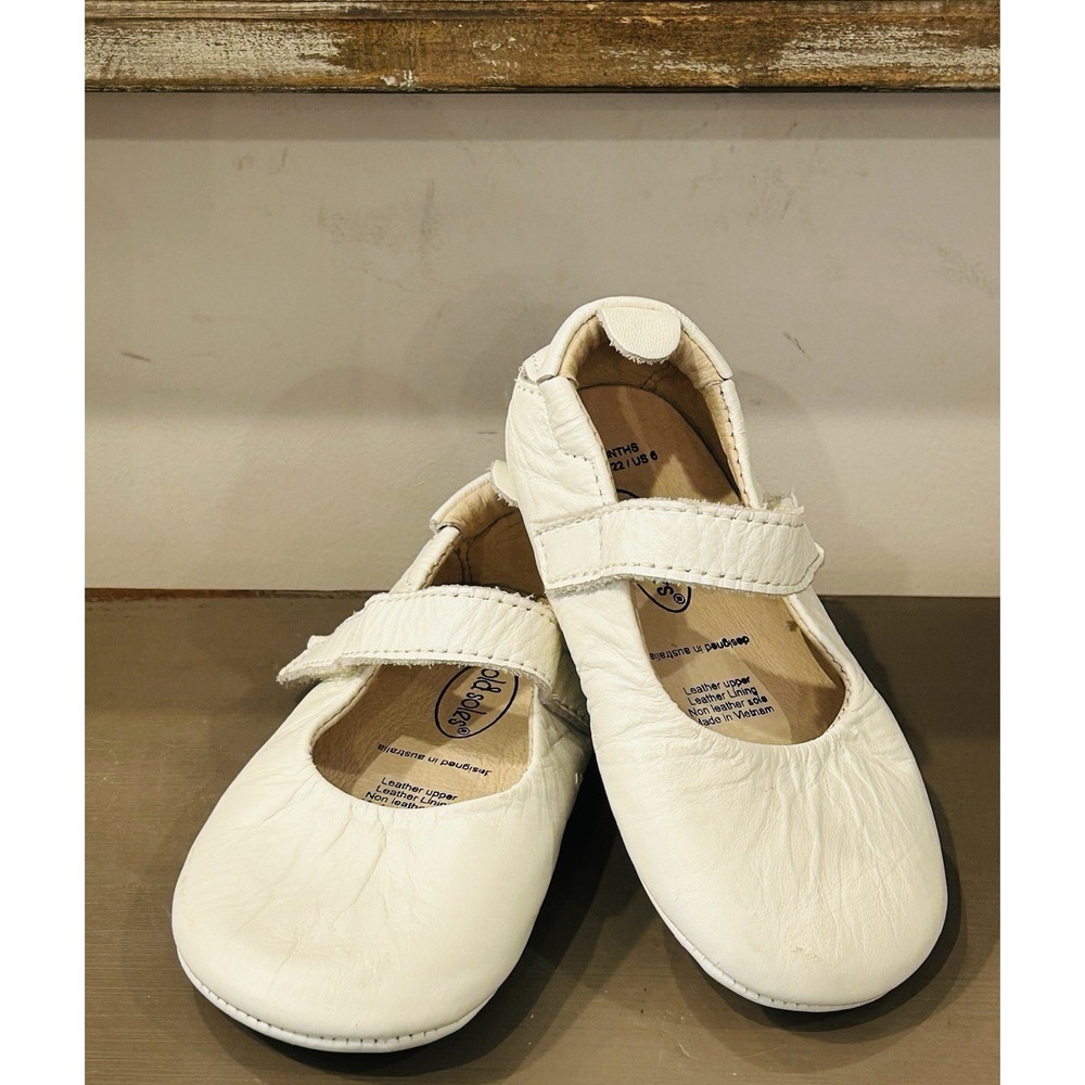 Old Soles Gabrielle Mary Jane White Leather Size (15-18 mos) US 6 EU 22 EUC